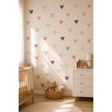 Lizpo Decor Boho Kalp Duvar Sticker 90 Parça Pastel Renk Bebek Çocuk Odası Dekorasyonu Kız Odası Süsleri