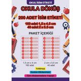 Lizpo Decor Kişiye Özel Okul Etiketi Kalem Defter Sticker Okula Dönüş 200 Adet