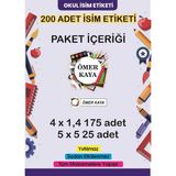 Lizpo Decor Kişiye Özel Okul Etiketi Kalem Defter Sticker Okula Dönüş Boya Kalemli 200 Adet