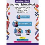 Lizpo Decor Kişiye Özel Okul Etiketi Kalem Defter Sticker Okula Dönüş Elsa Anna Temalı 200 Adet