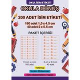 Lizpo Decor Kişiye Özel Okul Etiketi Kalem Defter Sticker Okula Dönüş Palet Temalı 200 Adet