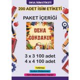 Lizpo Decor Kişiye Özel Okul Etiketi Kalem Defter Sticker Okula Dönüş Renkli Eğlenceli 200 Adet