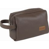 Lizy 1050 Suni Deri Clutch Çanta, Traş / Makyaj Çantası Kahve