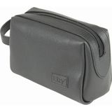 Lizy 1050 Suni Deri Clutch Çanta, Traş / Makyaj Çantası Siyah