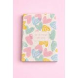 Lizy Çizgili Defter 14X20CM 96 Sayfa - Toz Pembe