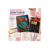 Lizy Desenli Çizgili Ajanda Ve Faber-Castell Pastel Fosforlu Kalem Seti | Günlük Planlayıcı, Not Defteri, Hedef Takibi, Ders Ve Ofis Kullanımı
