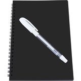 Lizy Siyah Yapraklı Defter Spiralli 14 x 20 100 gr 40 Sayfa ve Beyaz Kaliteli Jel Kalem