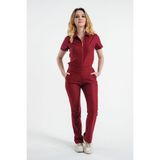 Lizy Uniform Asteria-Kadın Fermuarlı Hemşire Doktor Üniforma Takım Scrubs Takım Hastane Forması - Bordo - XL