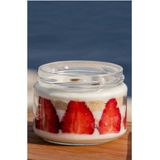 Lizya Baby Cam Kavanoz 6'lı Magnolya Bardağı Kavanozu Magnolia Puding Renkli Kırmızı Kapaklı Tatlı Cup Kase - 330 ml - 6 Adet