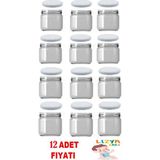 Lizya Baby Cam Kavanoz Paşabahce 12 adet Beyaz Kapaklı 210 cc Etiket Hediyeli Yoğurt Bebek Mama Ek Gıda Kavanozu - Beyaz / Şeffaf - 210 ml