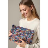 LİZYS Çok Renkli Dikey Çizgili Clutch Portföy Çanta