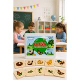 Lizzigames Montessori Eğitici Puzzle DOĞA HARİKALARI, Oluşum kartları 25 ahşap parça, Sıralama, Eşleştirme 1.set