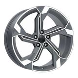 Lja-Gx1708-01 18 İnç 5X112 Passat Audi A4 A6 A3 Uyumlu Et40 66.45 Gun Metal Diamond 18 İnç Jant Takımı (4 Adet)