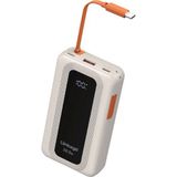 Lkp-60 - 22.5W, 10.000MAH Dahili Usb-C Kablolu LCD Dijital Göstergeli Taşınabilir Powerbank - Beyaz