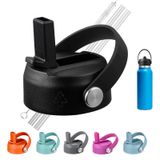 LLCJYYCY Hidroflask geniş ağız kapakları, pipet ile esnek hasır kapak, hidro şişe geniş ağız 12 18 20 32 40 66oz, esnek kolu yedek kapak payet kap üst aksesuarları