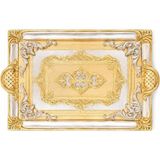 L&m 241/FRE-3 Gül Ağacı Gold/sılver Tepsi 40X26 cm - 0 - 1 lt