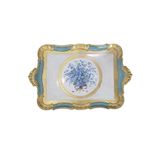 Lm Ahşap 54x35cm İtalyan El Yapımı Dikdörtgen Tepsi Çiçek Desenli