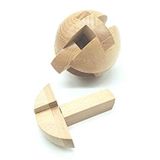 LMC Products 3D Ahşap Bulmaca Topu - Zeka Oyunları - 6 Yaş ve Üzeri Çocuklar için Zeka Oyunları - Yetişkinler için Zeka Yapbozları - Zeka Tanıtıcı Yapbozlar - 7,8 cm Top Yapboz