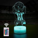 Lmgy Arjantin Futbolcu #10 3D Illusion Led Lamba, Uzaktan Kumandalı 7 Renk +16 Renk Değişen Degrade Akıllı Dokunmatik Masa Lambaları, Dünya Kupası Futbol Taraftarları için En İyi Noel Doğum Günü
