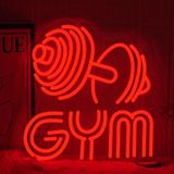 LMSIGNLY Dambıl Neon Tabela Halter Spor Salonu Neon Tabelalar Spor Salonu Mektubu Neon Işık Spor Salonu Kırmızı Halter Neon Işıklı Tabela Spor Odası, Dekor Kulübü, Parti Bar, Fitness Kulübü