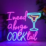 LMSIGNLY Kokteyl Neon Tabela, Duvar Dekorasyonu için, Harf, LED Levha, Bar için Neon Levha, Renkli Neon Işıklar, Bar, Mutfak, Restoran