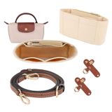 LMTNNB Longchamp için omuz askısı kiti ve düzenleyici, katlanabilir çanta düzenleyici parça, Punch-Free ayarlanabilir tokalı kayış tasarımı, çok cepli keçe el çantası düzenleyici