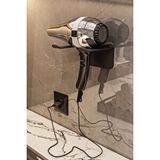 Lmz Design Saç Kurutma Makinesi Tutacağı, Fön Makinesi Banyo Rafı Askısı Siyah