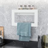 LMZ Mutfak Havlusu Tutma, Banyo Havlu Stantları, Raflı Sıvı Sabunluk El Havluları Asacağı, Bulaşık Bezleri Askısı Mutfak, Saç Kurutma Havluları Askısı (Metal, Beyaz)