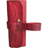 LN Leather Deri Rulo Kalemlik Özel Tasarım Kişiselleştirilebilir El Işçiliği Anahtarlık Hediyeli Kalemlik - Kırmızı