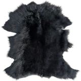 LN Leather Gerçek Koyun Postu Uzun Tüylü Siyah - Naturel Uzun Tüylü Koyun Postu - Doğal Post Paspas - 40 x 65 cm
