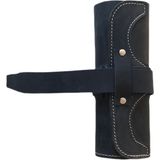 LN Leather Özel Tasarım - Crazyhorse Deri Rulo Kalemlik - 8 Gözlü - Lacivert