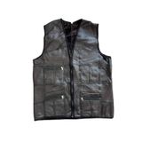 Ln Leather Patchwork İçi Kürk-dışı Süet Deri Biye Detaylı Yelek Acı Kahve