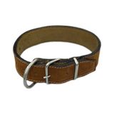 Lnleather El Yapımı Vaketa Deri Taba Orta Irk Köpek Tasması 60 CM Taba