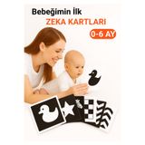 lnly Bebeğimin İlk Zeka Kartları | 0-6 Ay Bebekler İçin Siyah Beyaz Kontrast Kartlar | 40 Farklı Görsel