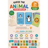 lnly Guess The Animal İngilizce Hayvan Tahmin Kartları – 24 Farklı Hayvan 24 Flashcard – Türkçe İngilizce Eğitici Oyun Kartları