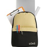 Loas Okul Sırt Çantası Su Geçirmez Kumaş 3 Bölmeli Tekli Tasarım 46x28x26 cm - Bej