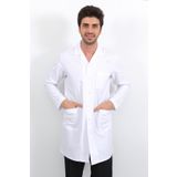 Lobby Uniform Erkek Uzun Kollu Beyaz Doktor Hemşire Eczacı Laborant Veteriner Öğretmen Önlüğü