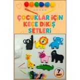 LOCAL MARKET Keçe Dikiş Seti 7 Adet Figür Kendin Yap El Sanatları Keçe Dikiş Seti Eğitici Oyuncak