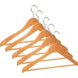Localshop 8 Adet Bumerang Masif Ahşap Takım Elbise - Kıyafet Askısı - Kahverengi