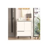 L'occi Concept 75 cm Leena Ayakkabılık Çok Amaçlı Dolap 3 Kapaklı Metal Ayaklı Beyaz LA8C-W
