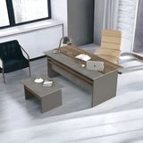 L'occi Concept Darian Ofis Çalışma Masası Sehpa 2'li Büro Masa Takımı Kahve-Beton-Antrasit DR6-CGA