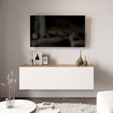 L'occi Concept Delphin 100 cm Modern Tasarımlı Kapaklı TV DLP12-AW Ünitesi Suntalam Malzemeden Çam-Beyaz