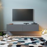 L'occi Concept Delphin 140 cm Kapaklı Tv Ünitesi DLP10-AA Çam-Antrasit Gri