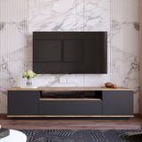 L'occi Concept Delphin 180 cm Raflı Kapaklı Tv Ünitesi DLP7-AA Çam-Antrasit
