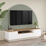 L'occi Concept Delphin 180 cm Raflı Kapaklı Tv Ünitesi DLP7-AW Çam-Beyaz - Beyaz - Çam
