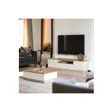 L'occi Concept Delphin Kapaklı Tv Ünitesi ve Orta Sehpa 2'li Set Çam-Beyaz DLP17-AW