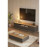 L'occi Concept Delphin Tv Ünitesi Ve Orta Sehpa Takımı - 2'li Set Çam-Antrasit DLP17-AA