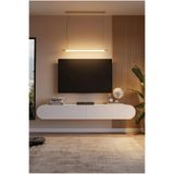 L'occi Concept Donyell 180 cm Oval Kapaklı Tv Ünitesi Modern Duvara Monte Tv Sehpası Beyaz Don1-W