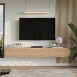 L'occi Concept Donyell 180 cm Oval Kapaklı Tv Ünitesi Modern Duvara Monte Tv Sehpası Sepet Don1-S - Kahverengi
