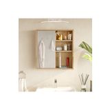 L'occi Concept Dunes Aynalı Lavabo Üstü Banyo Dolabı Raflı Kapaklı 60CM Sepet Ds1-S